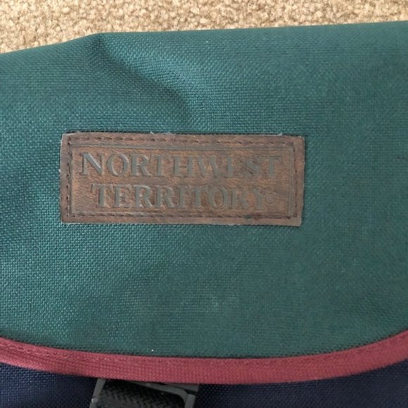 Northwest Territory Backpack - Navy Blue, Green and Maroon - Very Good Condition - Picture 4 of 5